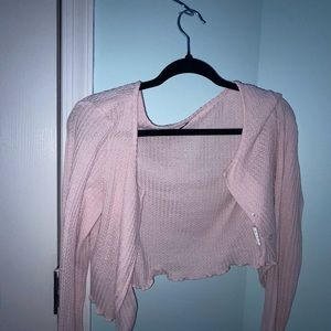 pink cardigan